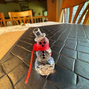 Iris Arc Lead Crystal Snowman Retired Austrian Collectible